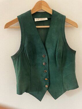 Vintage Horst green suede vest